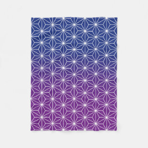 Couverture Polaire Asanoha japonais (grande échelle) Bleu & violet
