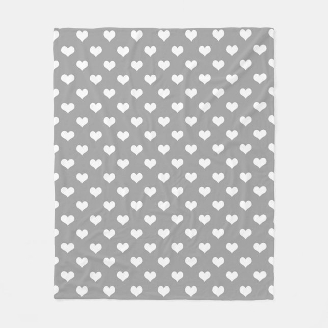 Couverture Polaire Ash Grey Love Heart Motif Design (Devant)