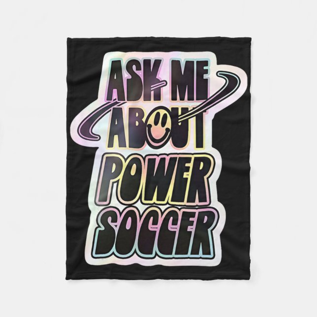 Couverture Polaire Ask Me About Power Soccer Funny Design  (Devant)