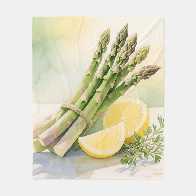 Couverture Polaire Asparagus Aquarelle au Citron (Devant)