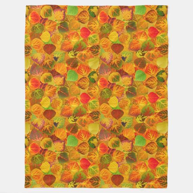Couverture Polaire Aspen Feuilles Collage Solid Medley 1 (Devant)