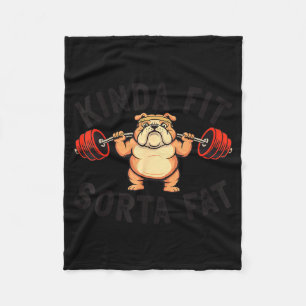 Couverture Polaire Assez en forme un peu gros gym drôle Bulldog muscu