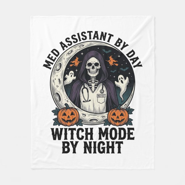 Couverture Polaire Assistant médical Sorcière d'Halloween Gravure Vin (Devant)