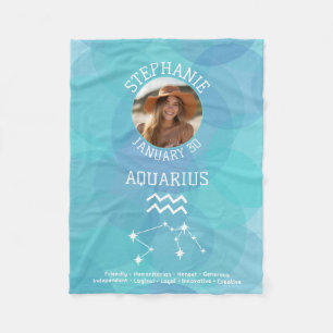 Couverture Polaire Astrologie du Zodiaque Aquarius Signet photo Date