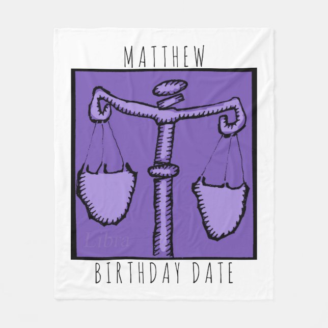 Couverture Polaire Astrologie Zodiac Libra Signal Anniversaire Nom Bk (Devant)