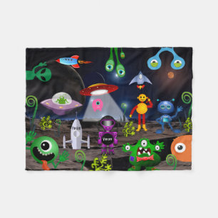 Couverture Polaire Astronaut et fusée enfant personnalisés