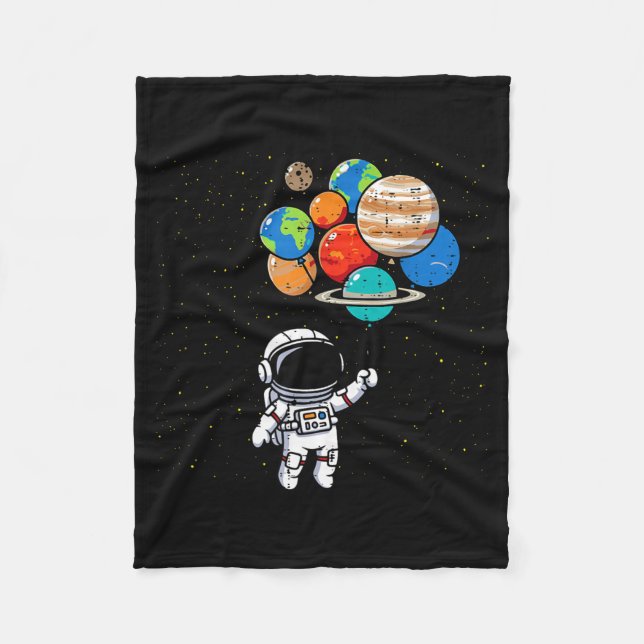 Couverture Polaire Astronaut Planet Balloons Cute Space Galaxy Boys G (Devant)