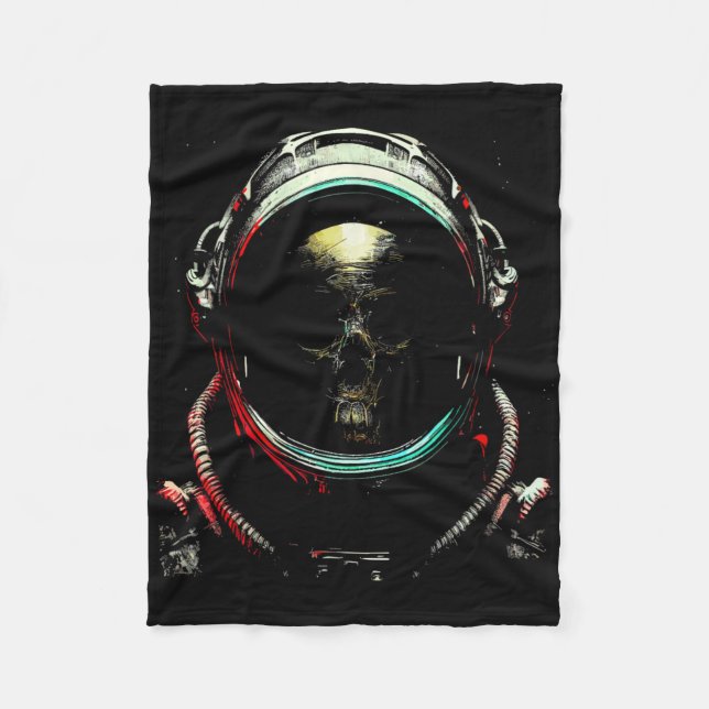 Couverture Polaire Astronaut Squelette fantôme - Halloween crâne Éffr (Devant)