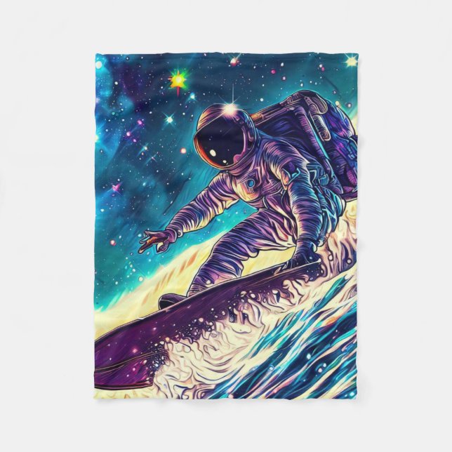 COUVERTURE POLAIRE ASTRONAUT SURFING ON RIDE THE COSMIC WAVES (Devant)