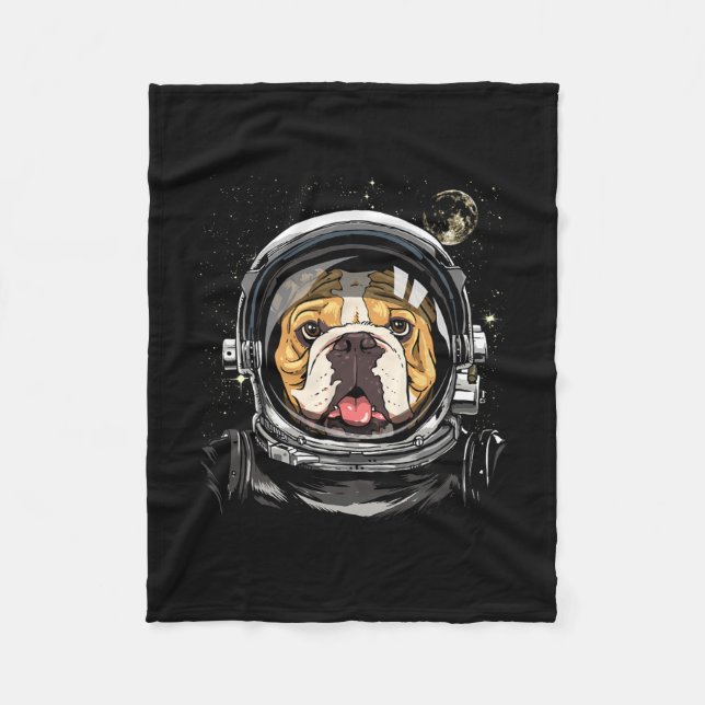 Couverture Polaire Astronaute Américain de l'espace Bulldog Galaxy As (Devant)