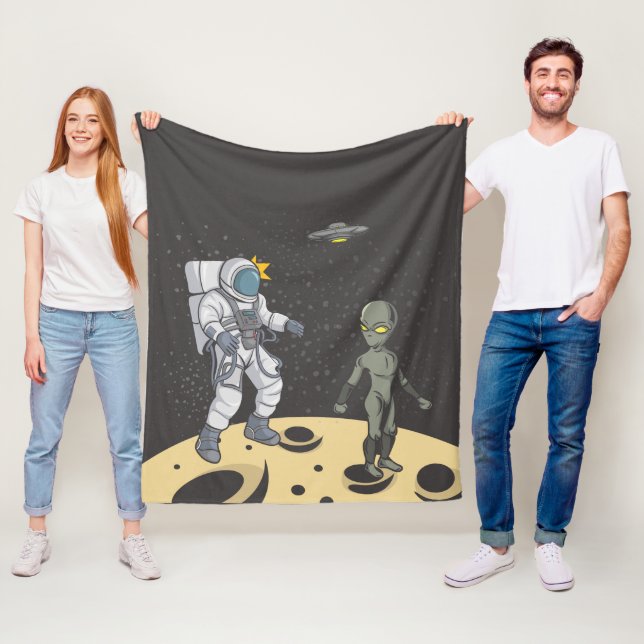 Couverture Polaire Astronaute et alien (En situation)