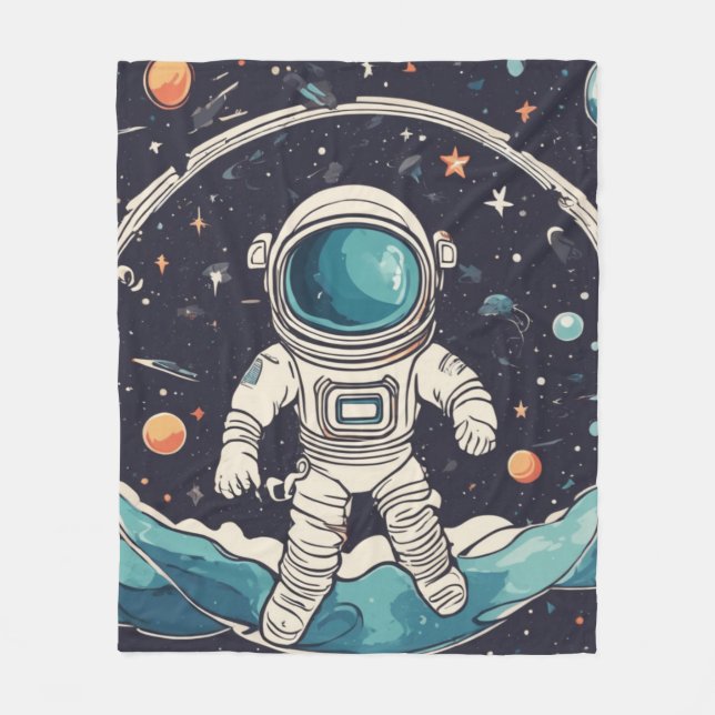 Couverture Polaire Astronaute et espace planétaire (Devant)