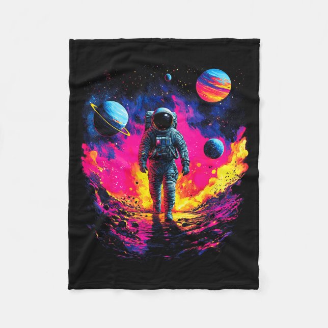 Couverture Polaire Astronaute marchant dans l'explorateur d'espace ex (Devant)
