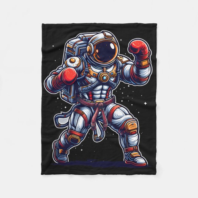 Couverture Polaire Astronaute Muay Thai Boxe Karaté Kickboxing Marti (Devant)