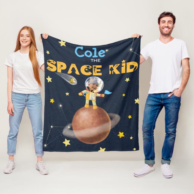 Couverture Polaire 👨 ‍ 🚀 Astronaute, thème spatial mignon Personnal (En situation)