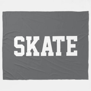 Couverture Polaire Athletic Bold Sporty Texte SKATE Blanc Sur Fond No