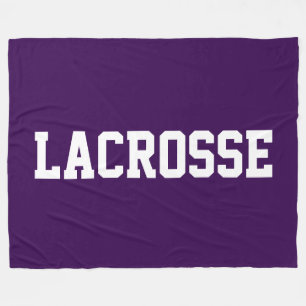 Couverture Polaire Athlétique Gras Blanc Texte LACROSSE Sur Fond Viol