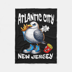 Couverture Polaire Atlantic City New Jersey Seagull Frites Amusant