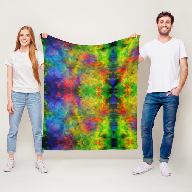 Couverture Polaire [Atomique teignez en nouant] des couleurs (En situation)