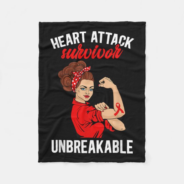 Couverture Polaire Attaque cardiaque Survivor Incassable Attaque card (Devant)