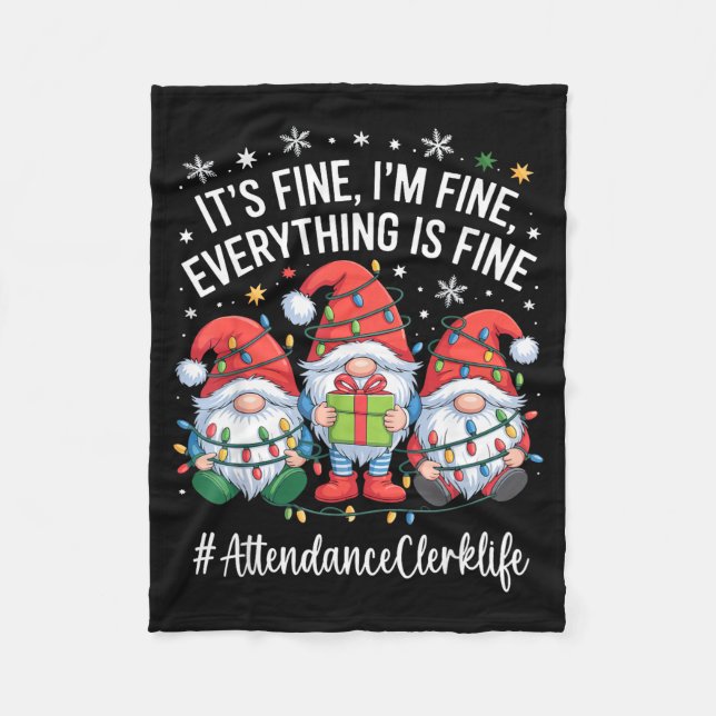 Couverture Polaire Attendance Clerk Gnome Everything Is Fine Funny Ch (Devant)