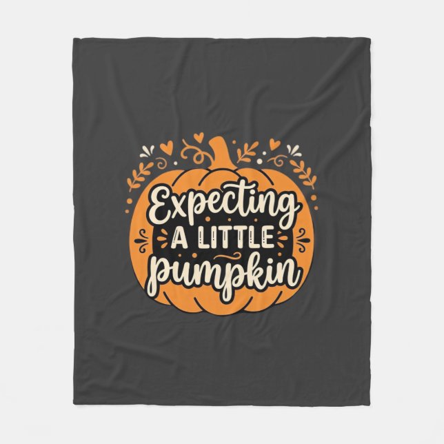 Couverture Polaire Attendant un Petit Citrouille Halloween Grossesse  (Devant)