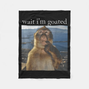 Couverture Polaire Attends je suis Goated Drôle Singe Pensif Mème Gen