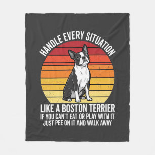 Couverture Polaire Attitude de chien rétro drôle de Terrier de Boston