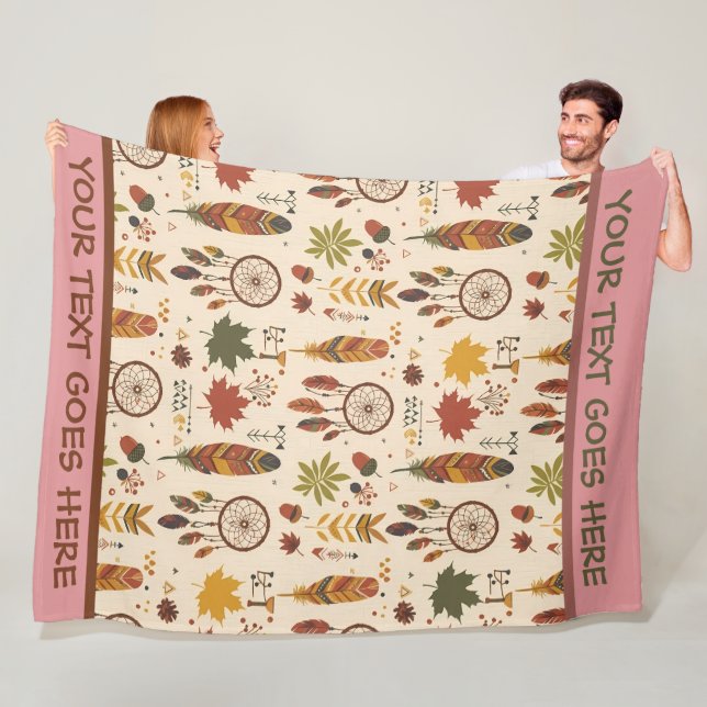 Couverture Polaire Attrape-rêves personnalisé Boho d'automne & feuill (En situation)