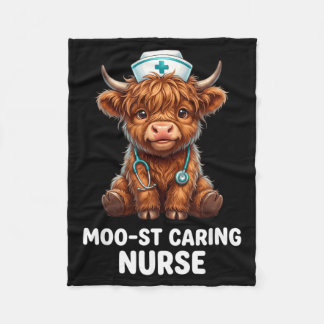 Couverture Polaire Attrapez cette vache des Highlands infirmière atte