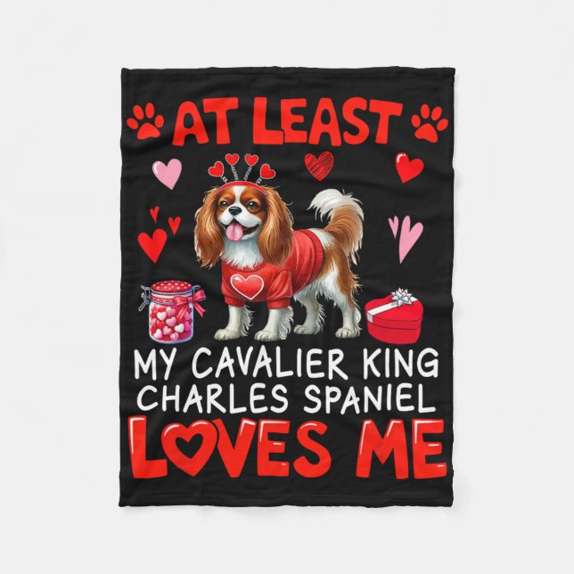 Couverture Polaire Au moins Cavalier King Charles Spaniel m'aimant V (Devant)