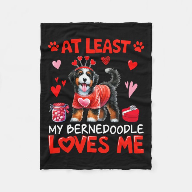Couverture Polaire Au moins mon Bernedoodle Loving Me Valentine's Sin (Devant)
