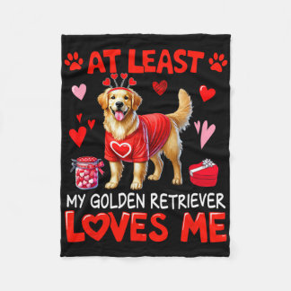 Couverture Polaire Au moins mon golden retriever m'aimant pour la Sai