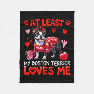 Couverture Polaire Au moins My Boston Terrier Aimant Me Valentine's
