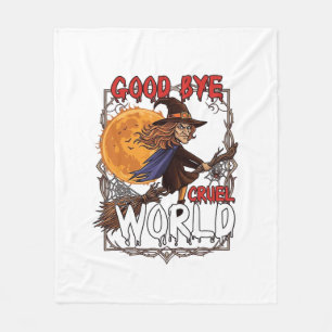 Couverture Polaire Au revoir monde cruel sorcière Halloween pleine lu