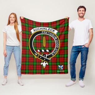 Couverture Polaire Auchinleck Clan Badge Tartan Plaid