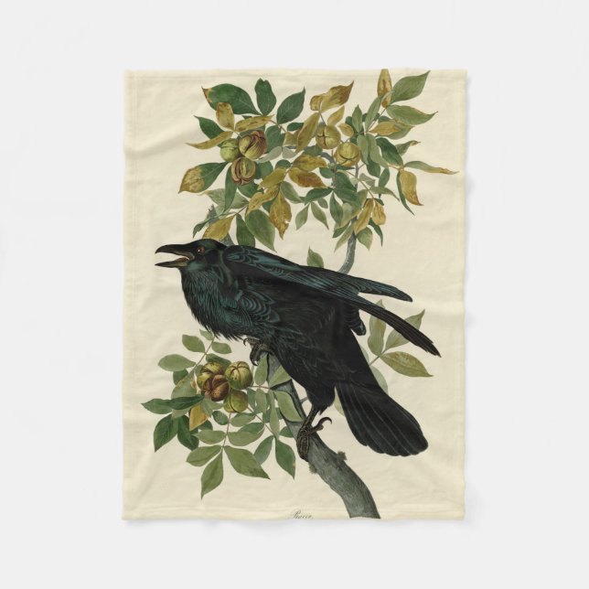 Couverture Polaire Audubon Raven Oiseau classique (Devant)