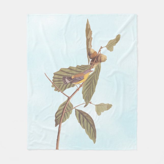 Couverture Polaire Audubon Swainson's Warbler Bird on Oak Branch (Devant)