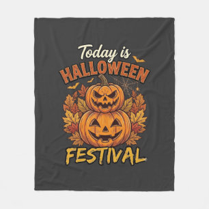 Couverture Polaire Aujourd'hui est la fête d'Halloween Citrouilles Em