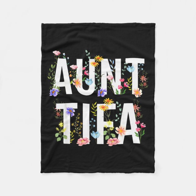 Couverture Polaire Aunt Tifa - Retro Wildflowers Floral Feminist Mom  (Devant)