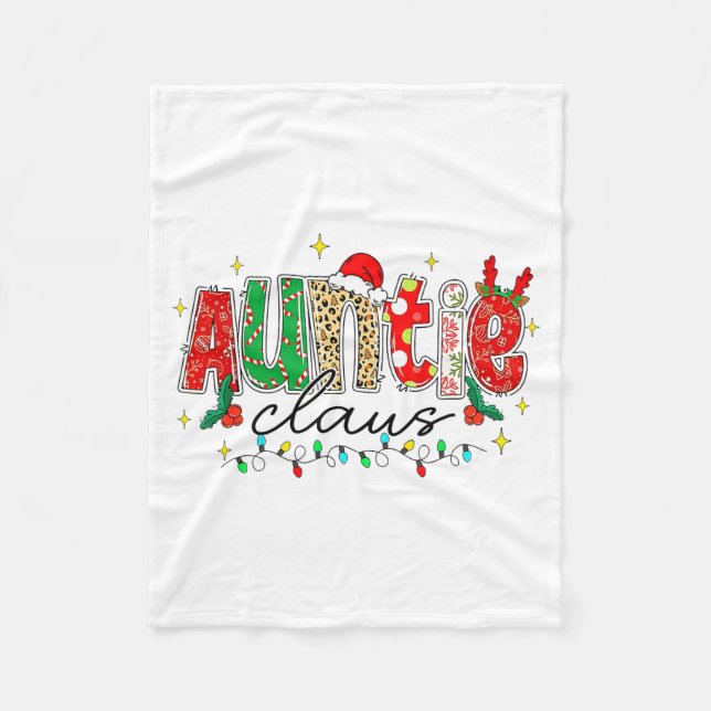 Couverture Polaire Auntie Claus Aunt Christmas Lights Pajama Family M (Devant)