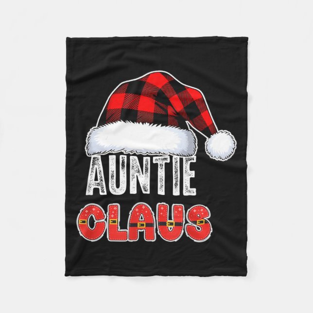 Couverture Polaire Auntie Claus Buffalo Plaid Red Santa Hat Christmas (Devant)