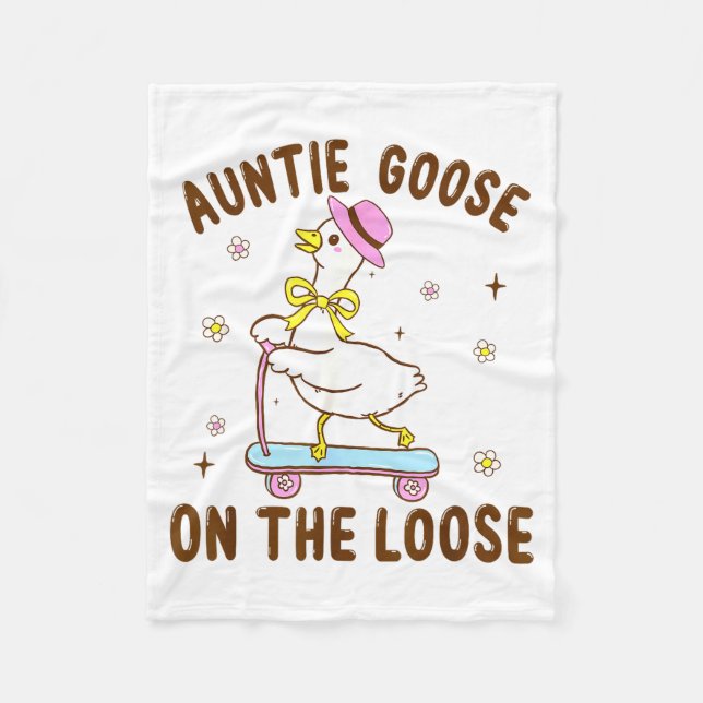 Couverture Polaire Auntie Goose On The Loose Funny Birthday Matching  (Devant)