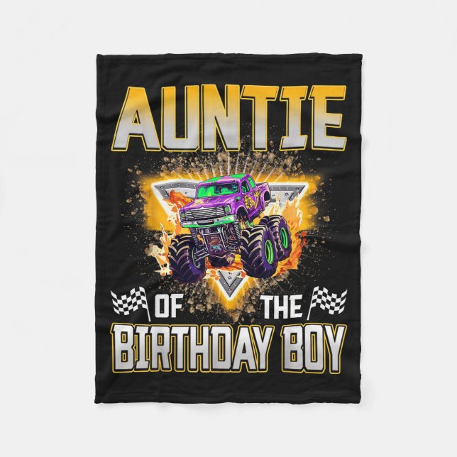 Couverture Polaire Auntie Of The Birthday Boy Monster Truck Birthday  (Devant)