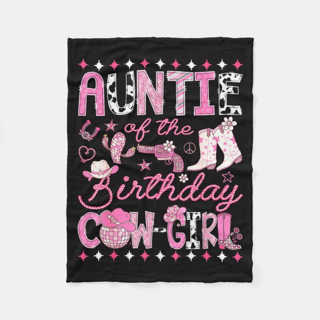 Couverture Polaire Auntie Of The Birthday Cowgirl Nk Rodeo Western Di (Devant)