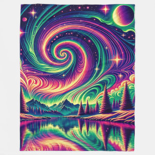 Couverture Polaire "Aurora Borealis au-dessus du lac Réflectif"