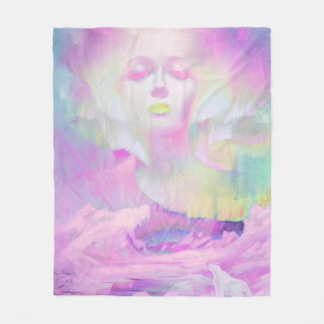 Couverture Polaire Aurora par Clive Henry pastels roses (Devant)