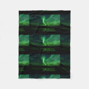 Couverture Polaire Aurore Boréale Lumières du Nord Arbres Nature Terr