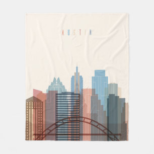Couverture Polaire Austin, horizon de ville du Texas