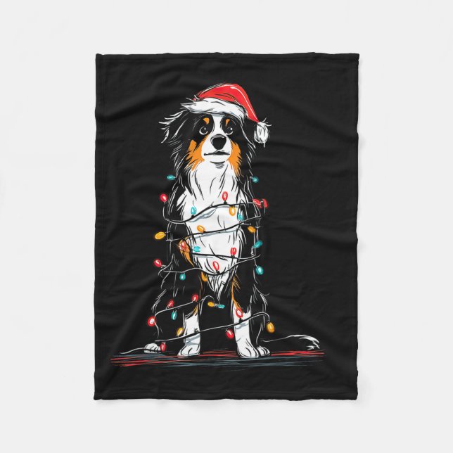 Couverture Polaire Australian Shepherd Christmas Graphics Dog Lights  (Devant)